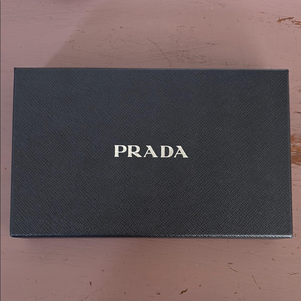 Prada Black leather wallet on a chain. Removable chain for evening clutch